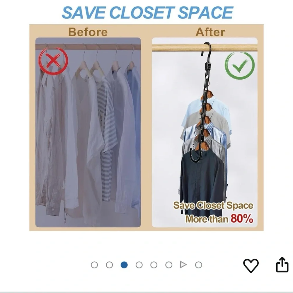 Space Saving Black Hangers for Home Closet Organization Storage 8 Pack